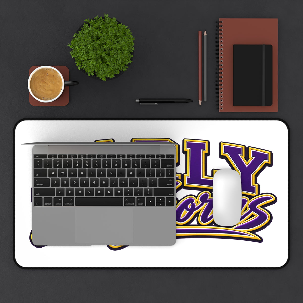 Early Longhorns Desk Mat — Purple & Gold Gaming/Office Mousepad