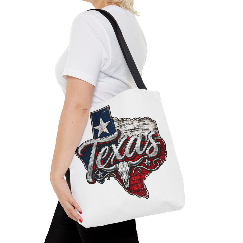 Texas Flag State Outline Tote Bag — Rustic Western 'Texas' Design
