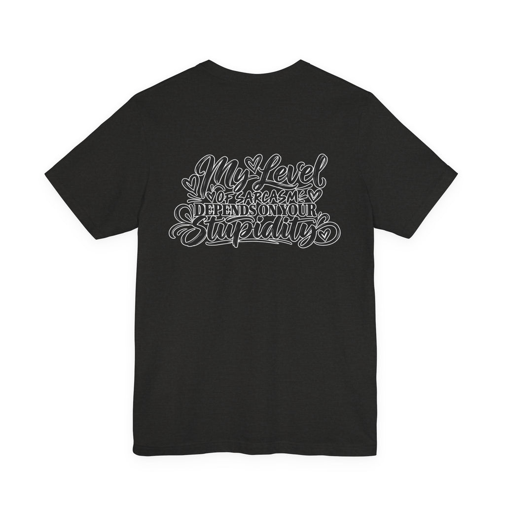 My Level of Sarcasm Depends on Your Stupidity T-Shirt