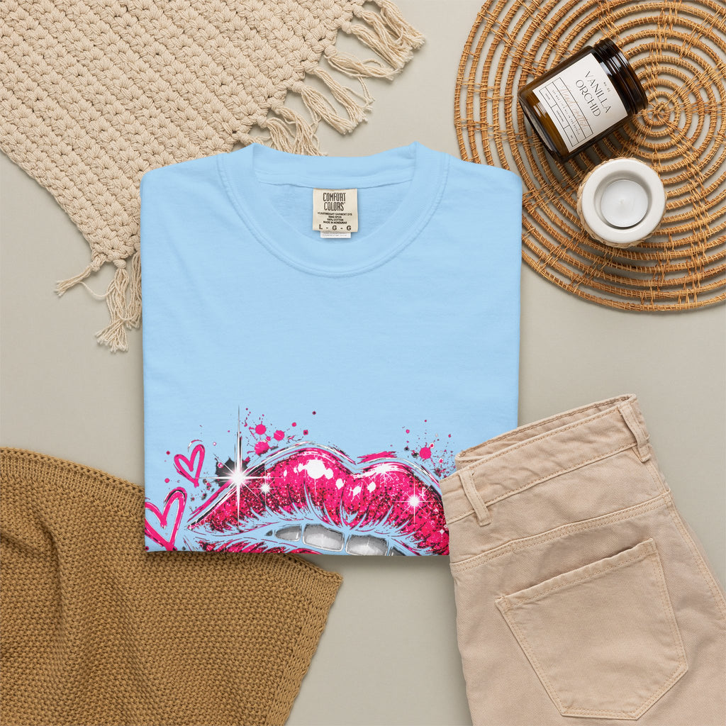 Dripping Pink Kiss T‑Shirt — Graffiti Lip Art Tee