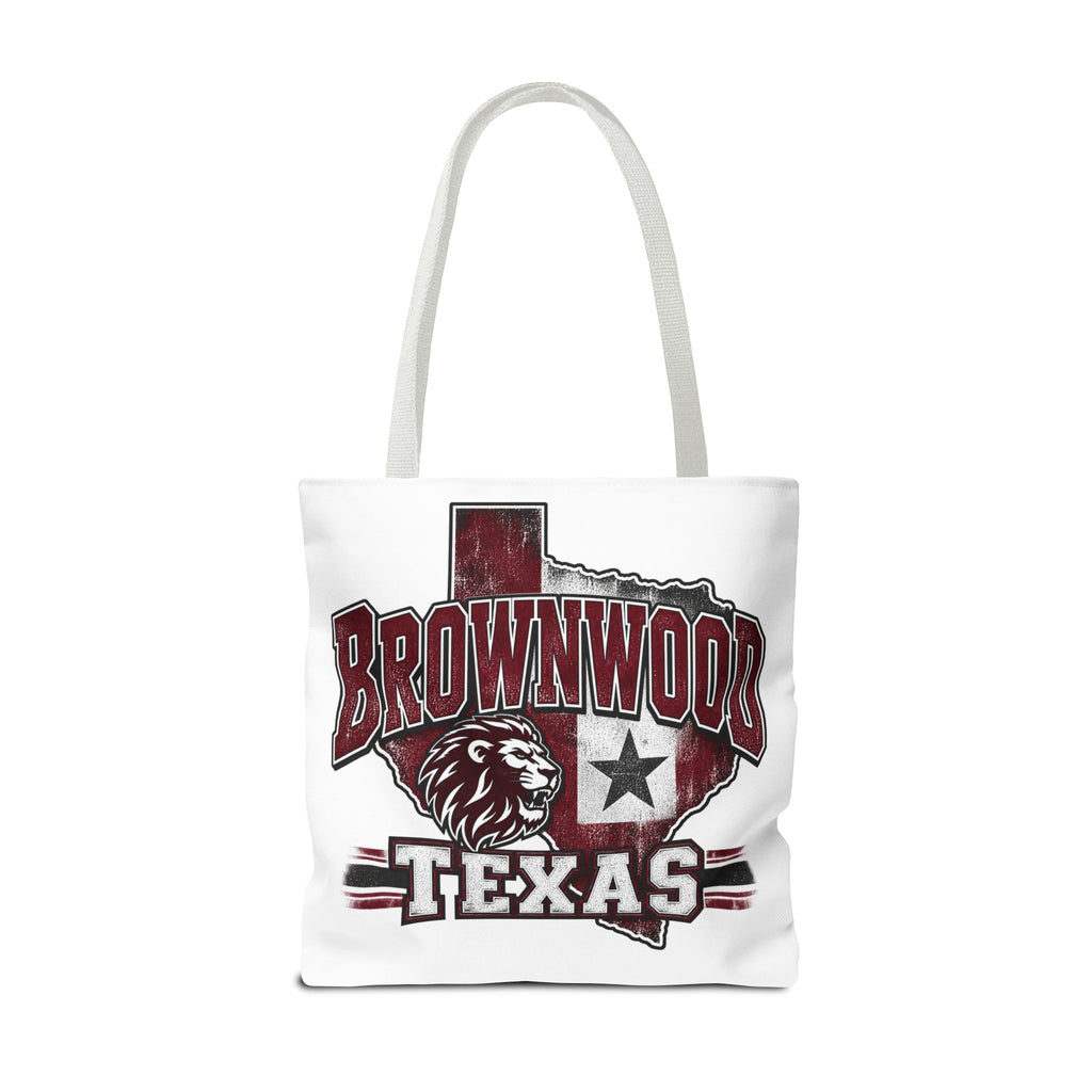 Brownwood Texas Lion Tote Bag – Vintage State Pride AOP Tote