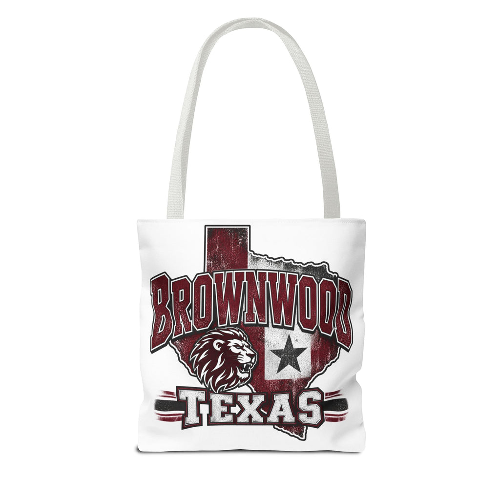 Brownwood Texas Lion Tote Bag – Vintage State Pride AOP Tote