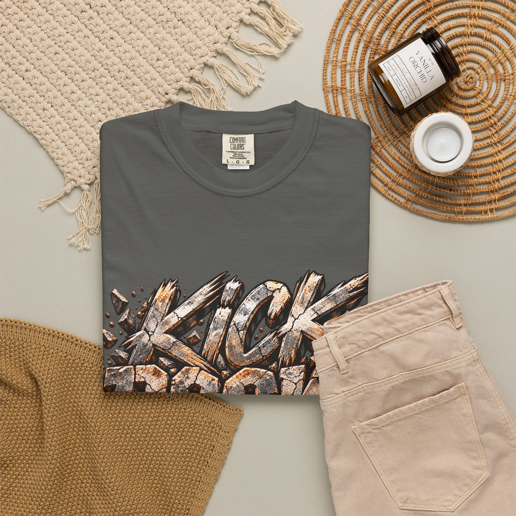 Kick Rocks T‑Shirt — Grunge Stone Graffiti Tee