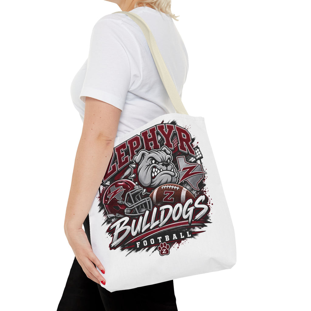 Bulldogs Football Tote Bag — Zephyr Mascot Collegiate Game Day Tote