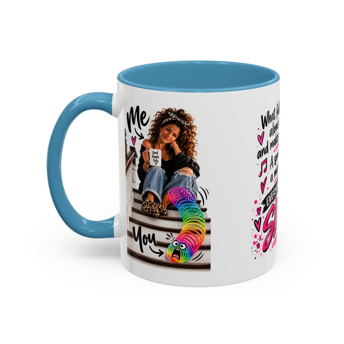 Slinky Coffee Mug — Funny Retro Toy Quote Accent Mug (11/15 oz)