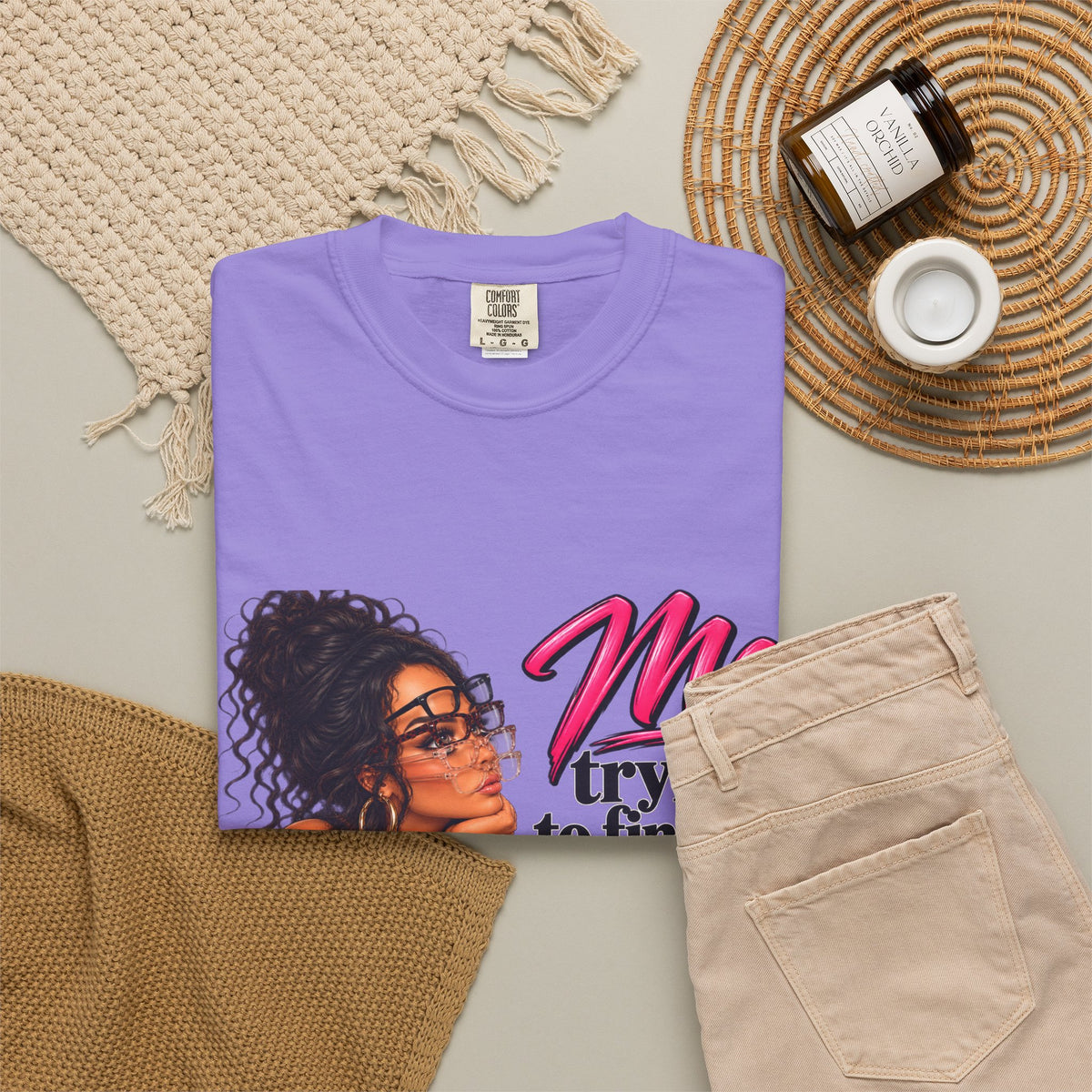 T-Shirt — "Me Trying to Find Out What I Saw in Him" Graphic Tee