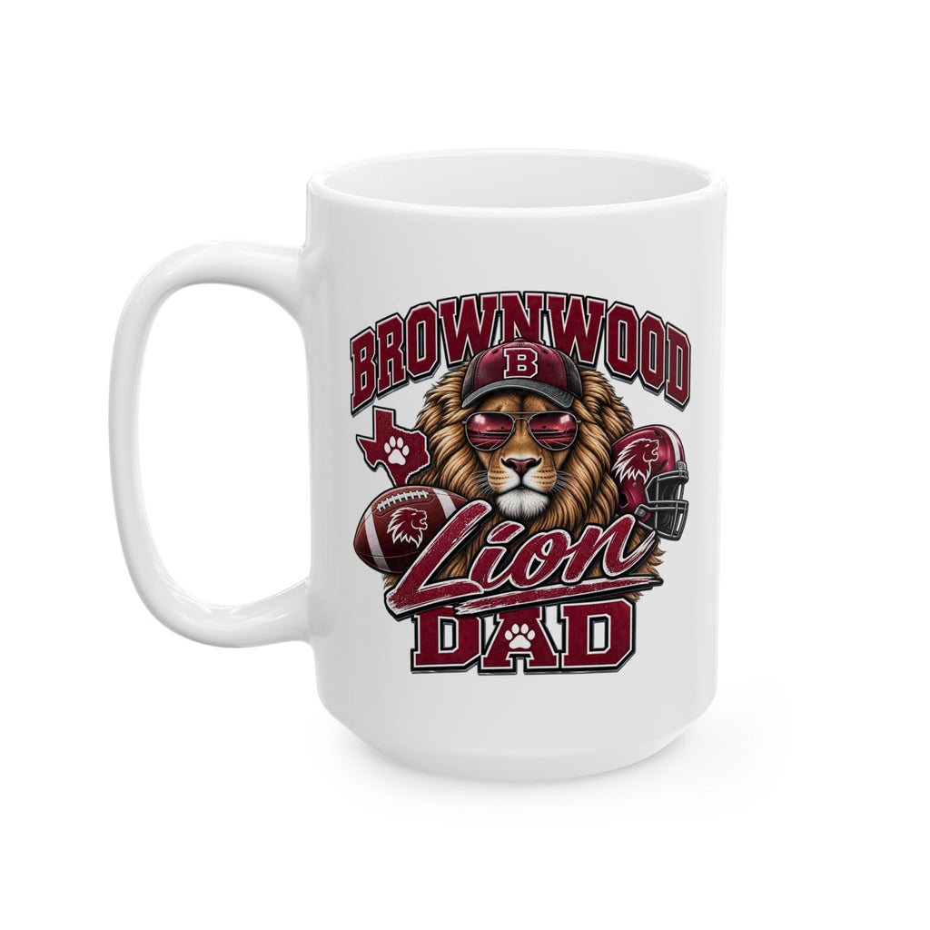 Brownwood Lion Dad Ceramic Mug – Team Logo Coffee Cup (11oz & 15oz)