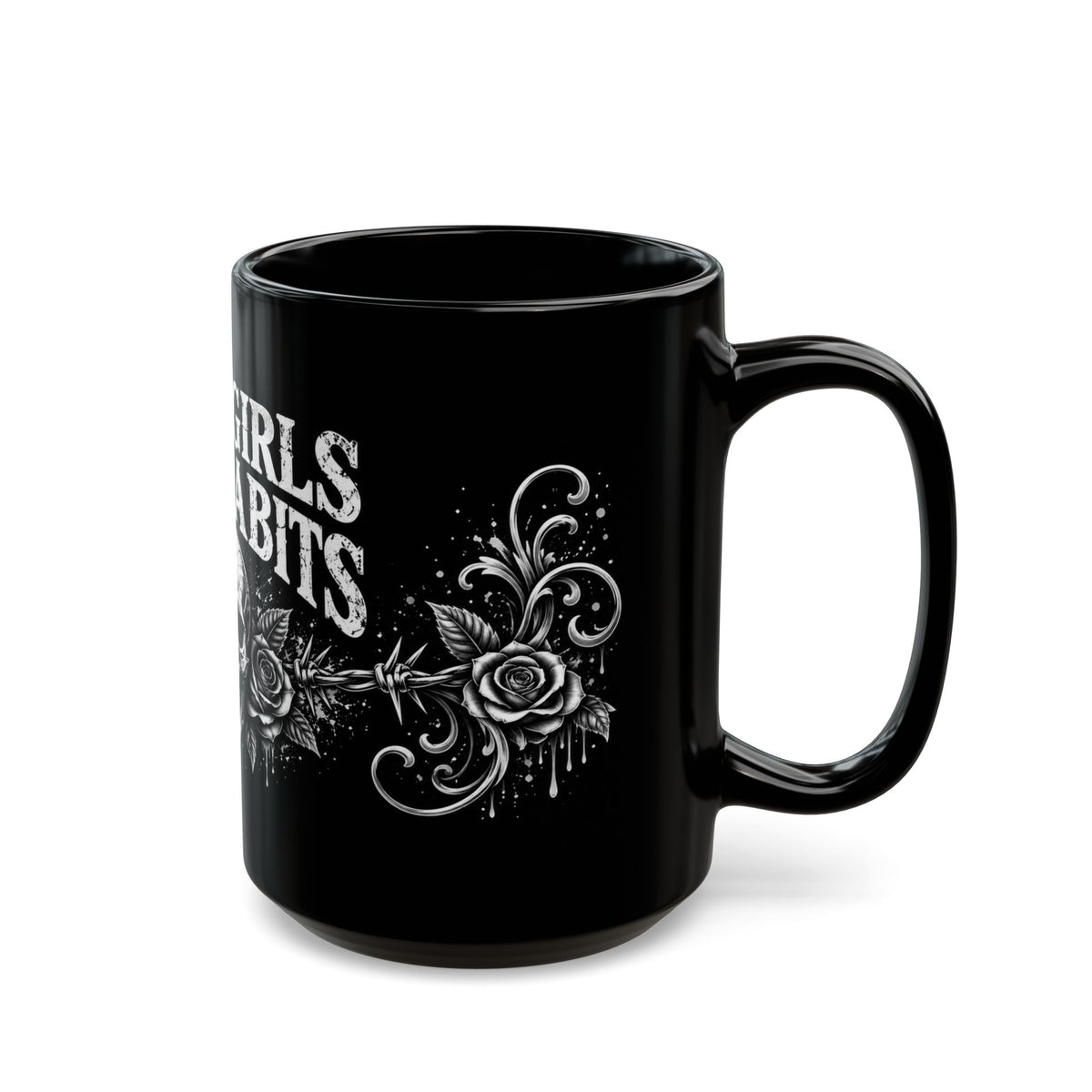 Good Girls Bad Habits Skull Rose Mug