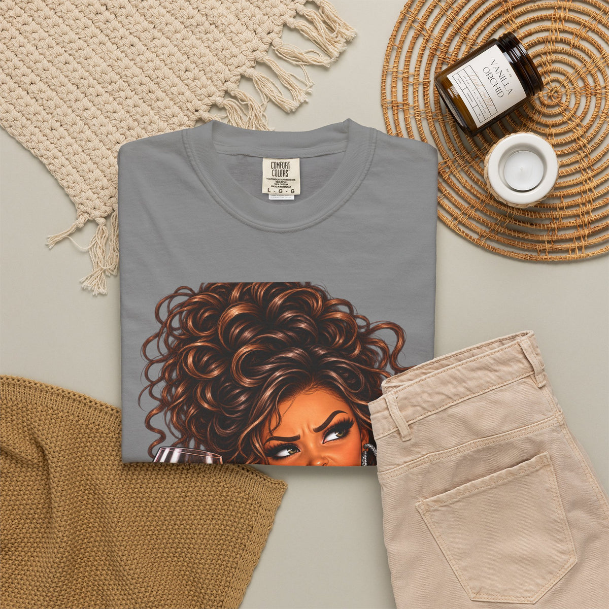 Sassy Curly Girl Wine T-Shirt