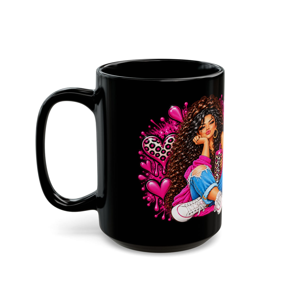 Coffee Because Adulting Is Hard Black Mug — Funny Inspirational Coffee Cup