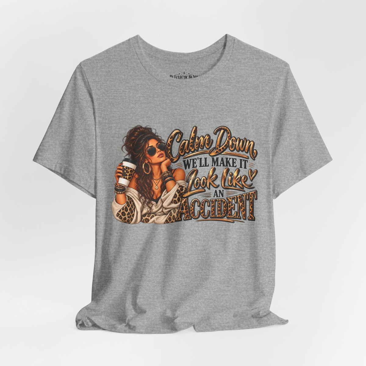 Calm Down Accident Graphic T-Shirt