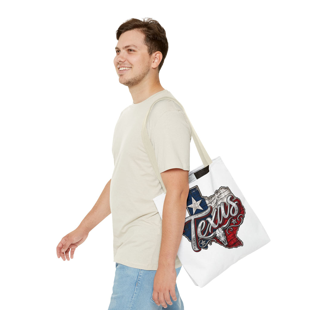 Texas Flag State Outline Tote Bag — Rustic Western 'Texas' Design