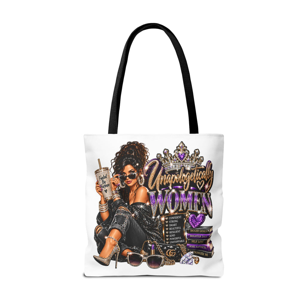 Unapologetically Woman Tote Bag — Empowered Black Queen Graphic Tote
