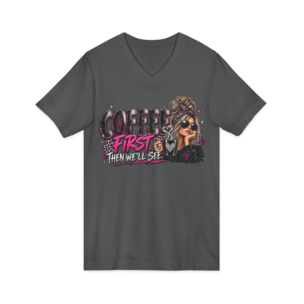 Unisex Jersey Short Sleeve V-Neck Tee