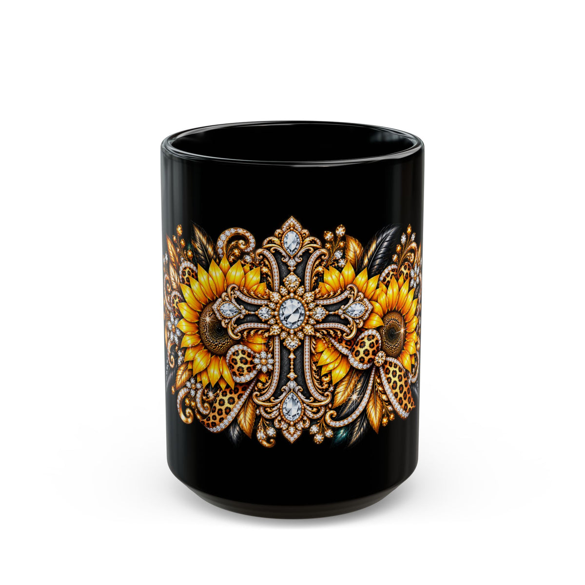 Ornate Sunflower Cross Design