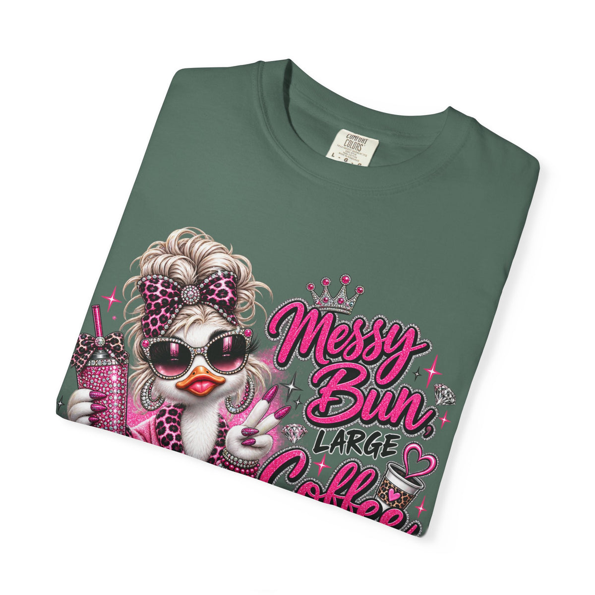 Messy Bun, Big Coffee, Zero Patience T-Shirt — Funny Graphic Tee for Moms & Busy Women