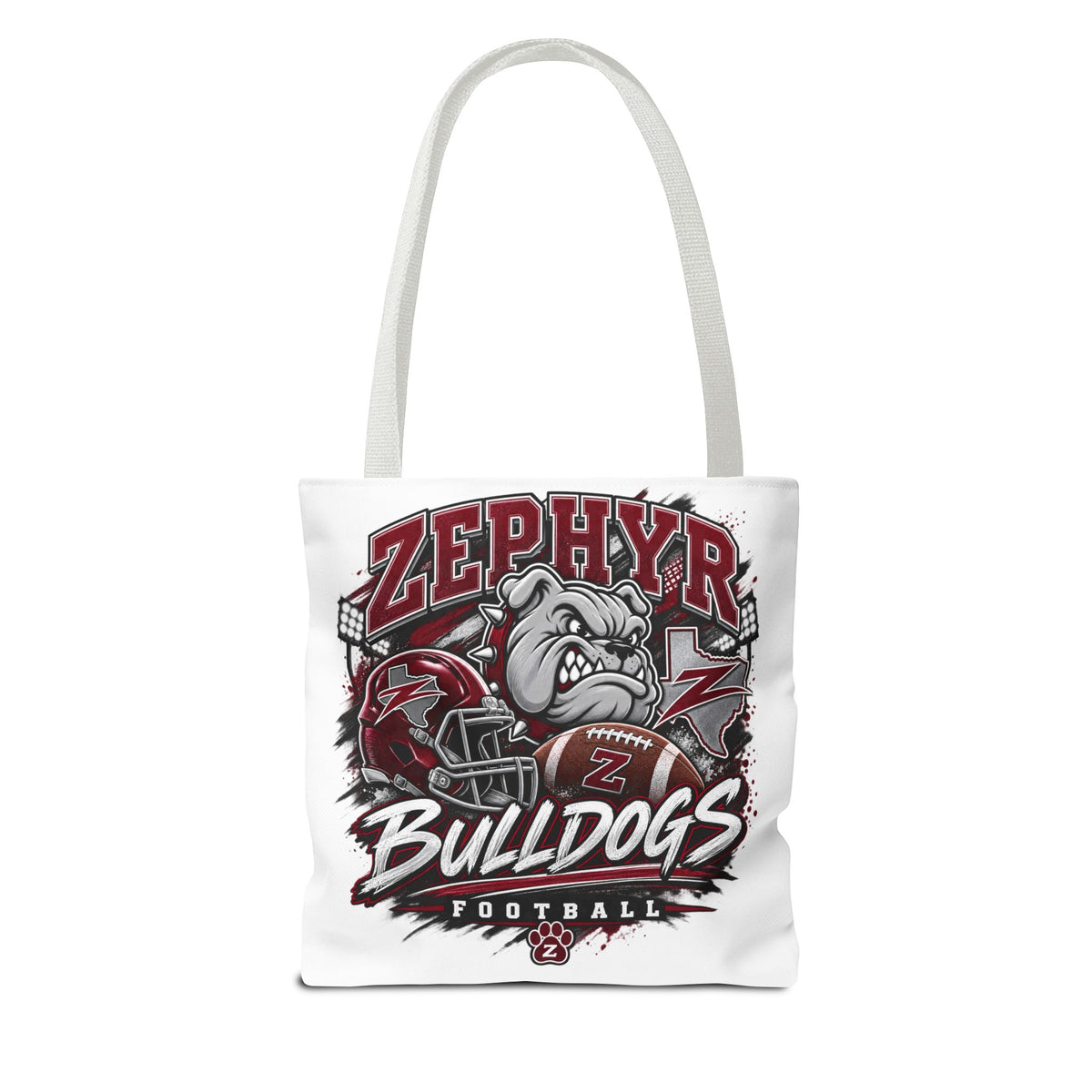 Bulldogs Football Tote Bag — Zephyr Mascot Collegiate Game Day Tote