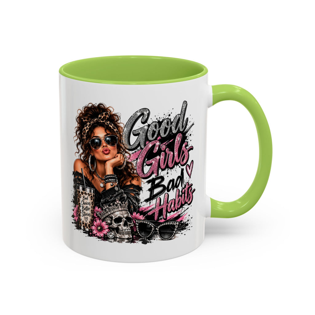 Good Girls Bad Habits Accent Coffee Mug – 11/15oz Stylish Graphic Mug for Trendy Women