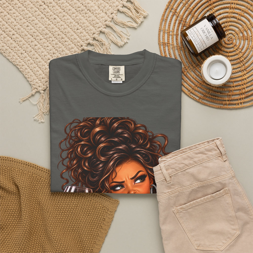 Sassy Curly Girl Wine T-Shirt