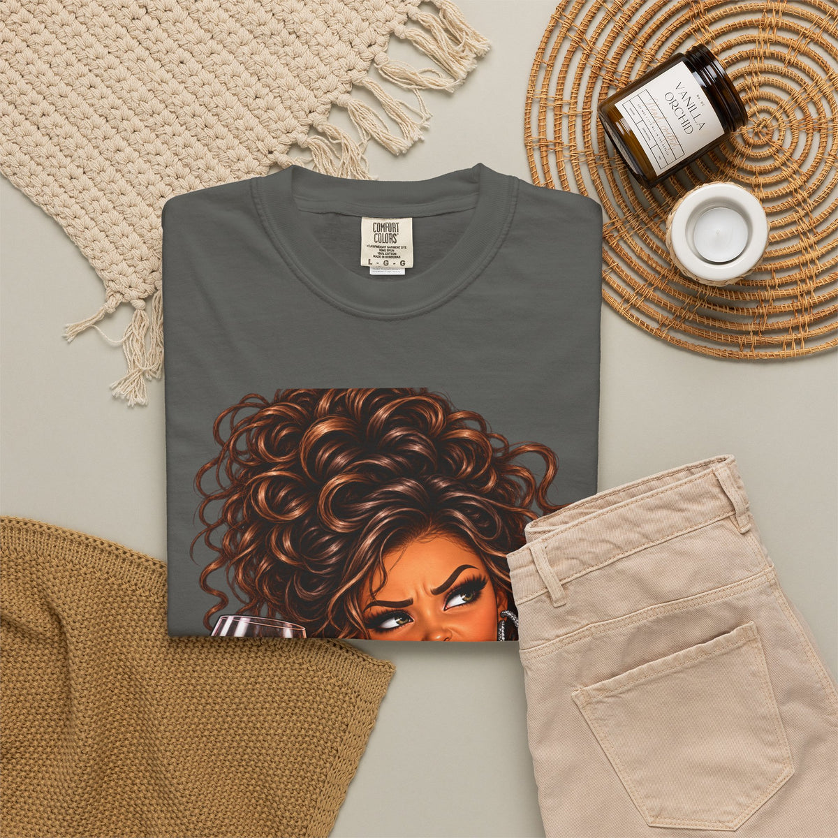 Sassy Curly Girl Wine T-Shirt