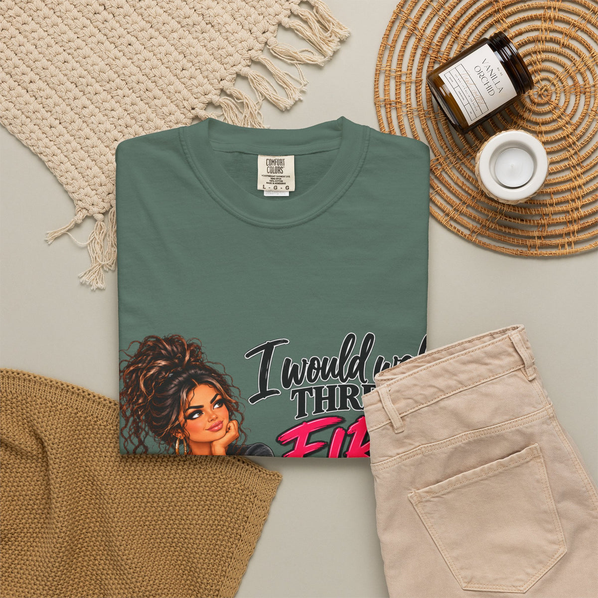 Graphic Tee — "I Would Walk Through Fire for You But I Don't Have The Shoes" Girl Illustration