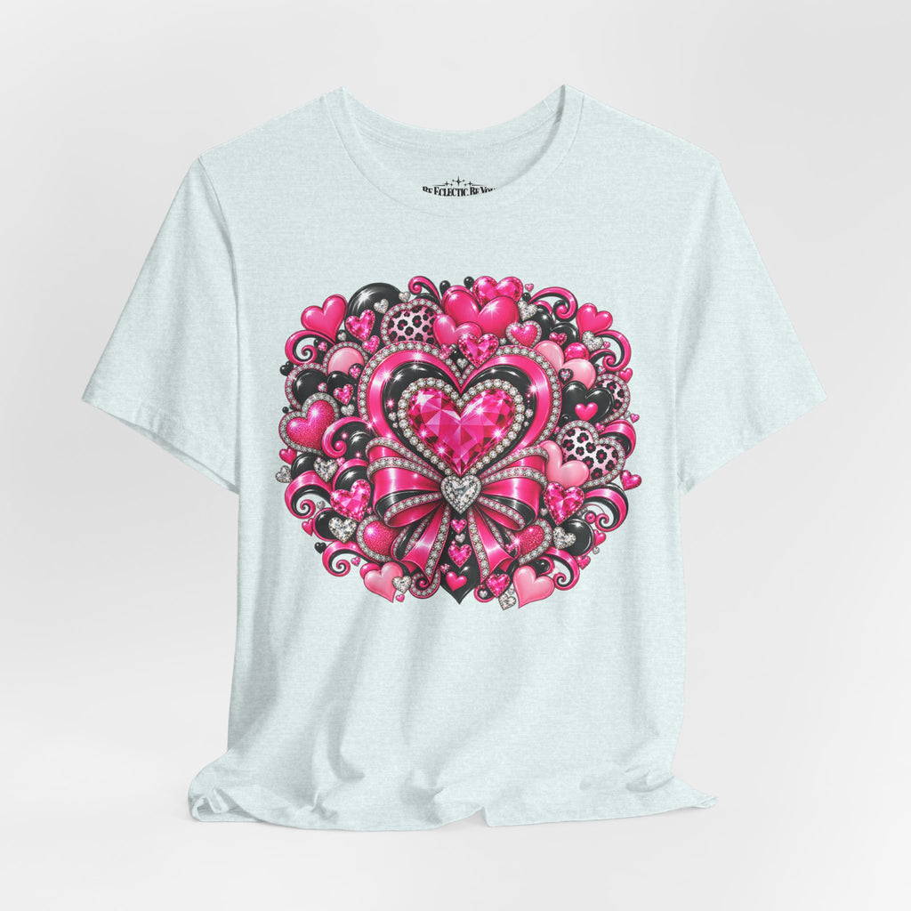 Pink Heart Valentine’s Day Graphic T-Shirt