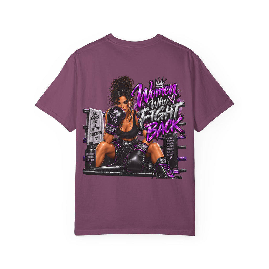 Women Who Fight Back T-Shirt — Boxing Graphic Tee for Strong Women