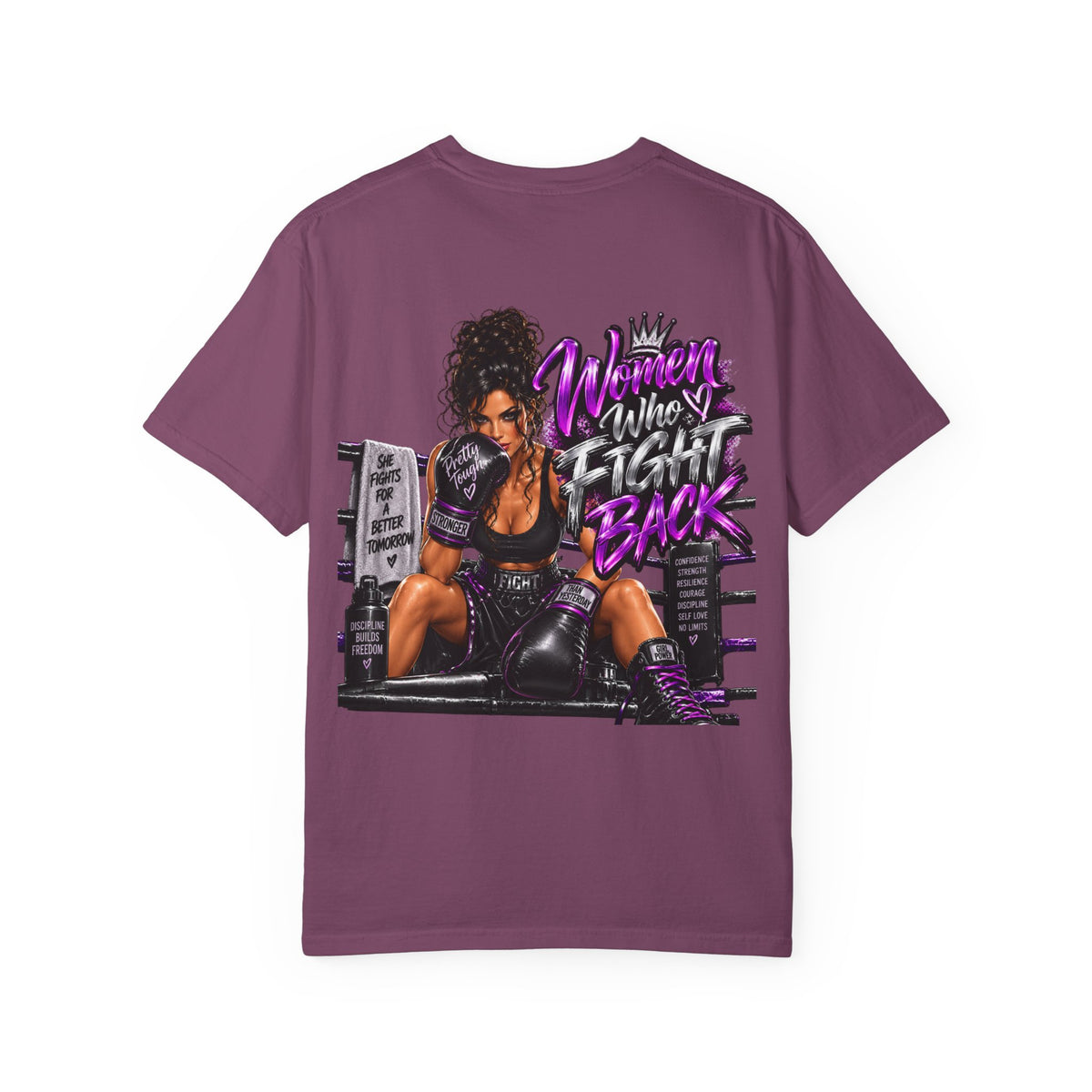 Women Who Fight Back T-Shirt — Boxing Graphic Tee for Strong Women