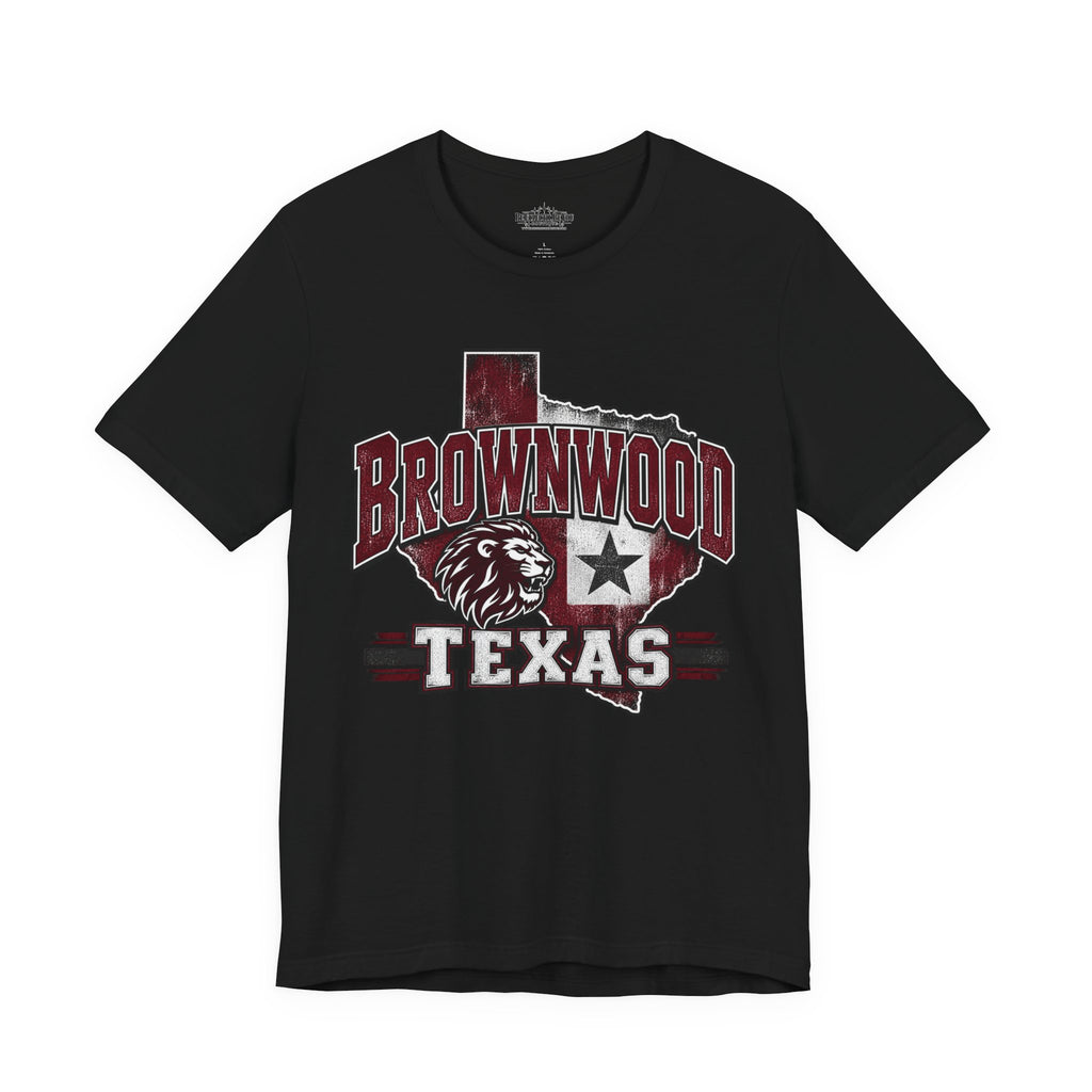 Brownwood Texas Lion Star Graphic T-Shirt