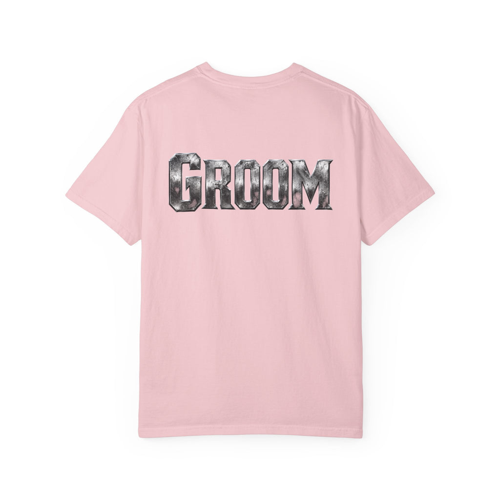 Groom Graphic T-Shirt — Metallic Lettering Wedding Tee for Grooms