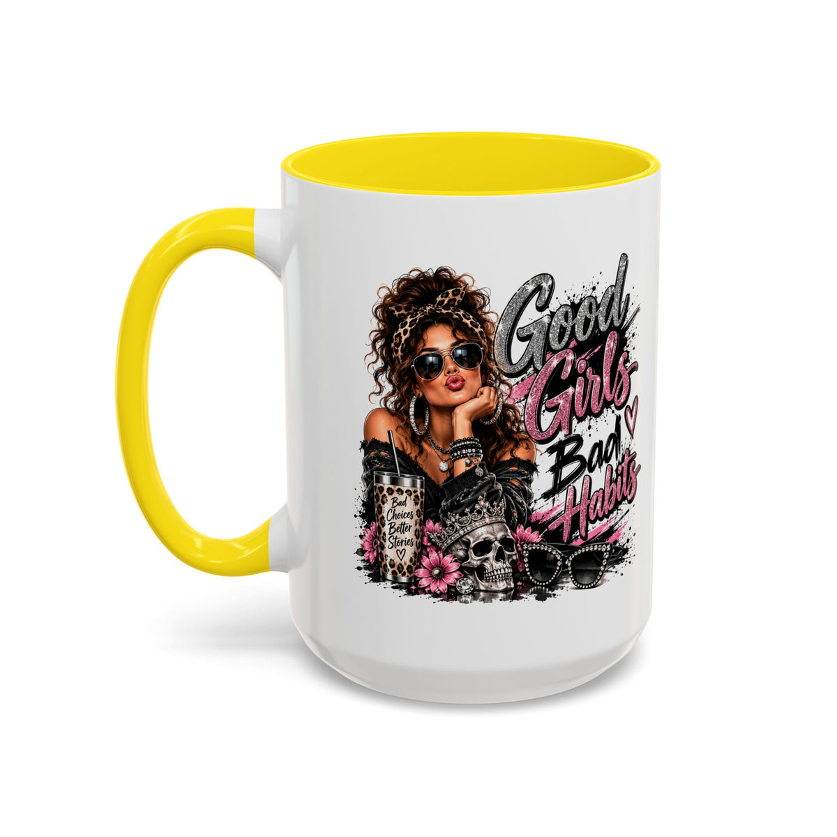 Good Girls Bad Habits Accent Coffee Mug – 11/15oz Stylish Graphic Mug for Trendy Women