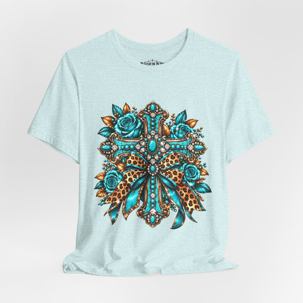 Bohemian Turquoise Floral Paisley T-Shirt
