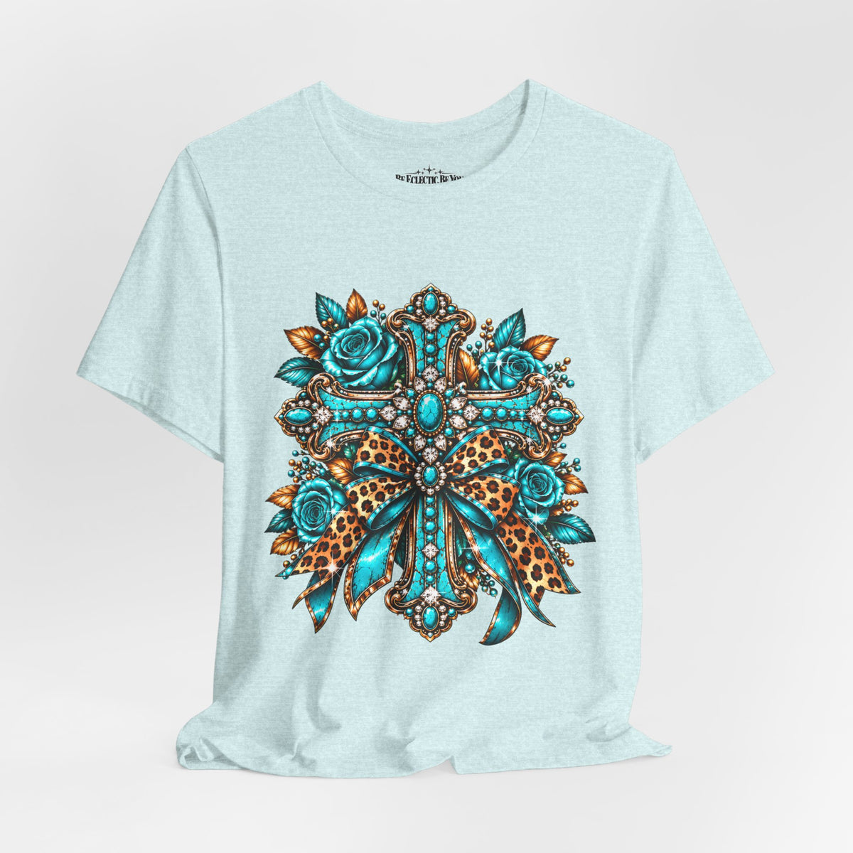 Bohemian Turquoise Floral Paisley T-Shirt