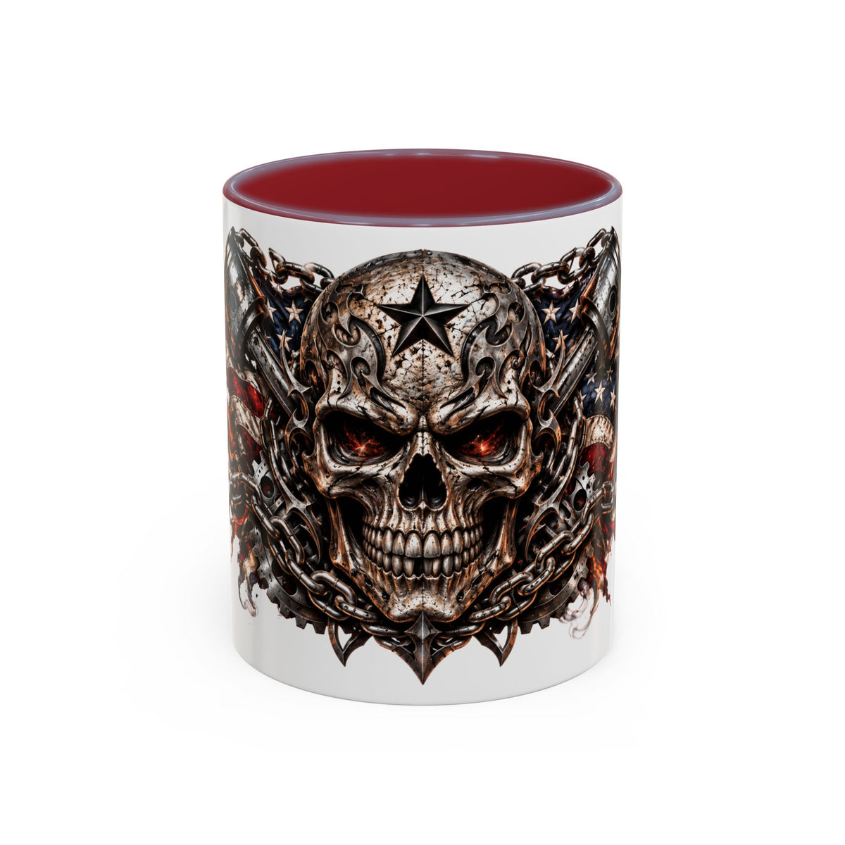 Skull & American Flag Coffee Mug (Accent, 11/15oz)