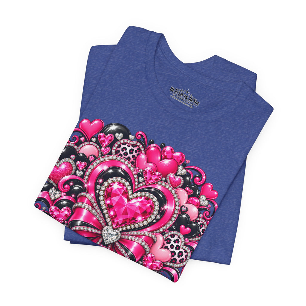 Pink Heart Valentine’s Day Graphic T-Shirt