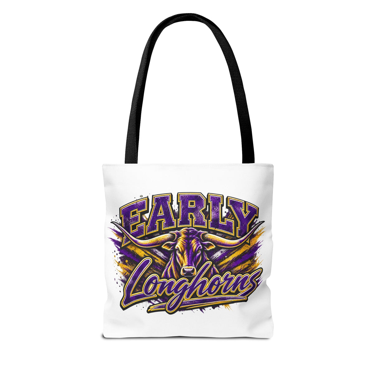 Early Longhorns Graphic Tote Bag – School Spirit Purple & Gold