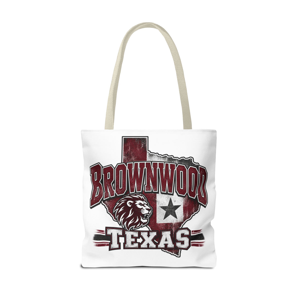 Brownwood Texas Lion Tote Bag – Vintage State Pride AOP Tote