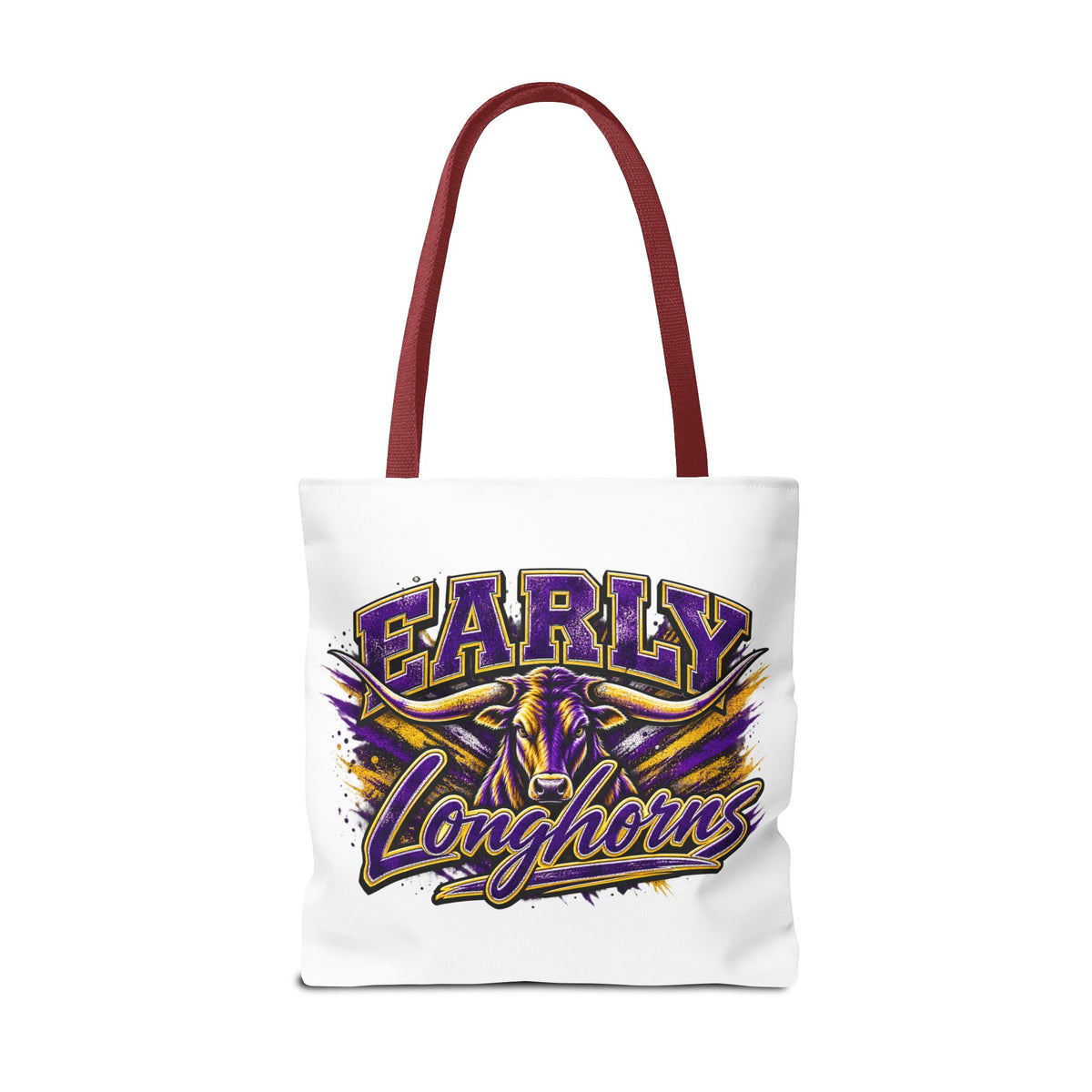 Early Longhorns Graphic Tote Bag – School Spirit Purple & Gold