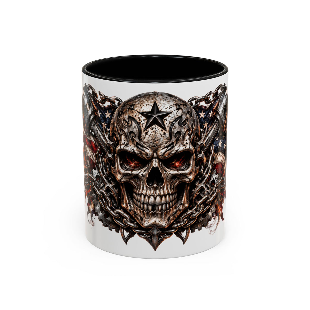 Skull & American Flag Coffee Mug (Accent, 11/15oz)
