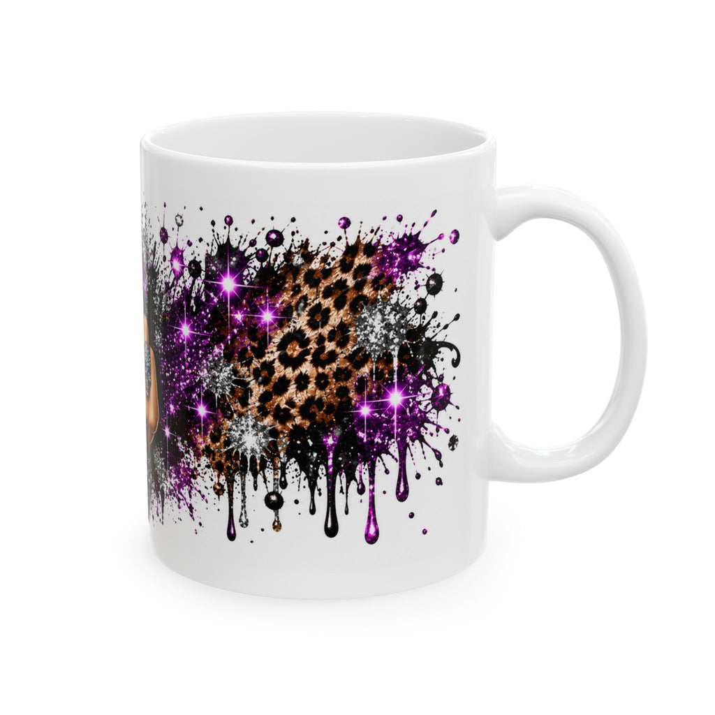 Middle Finger Purple Glam Ceramic Mug — Edgy Don’t Care Coffee Cup (11oz & 15oz)