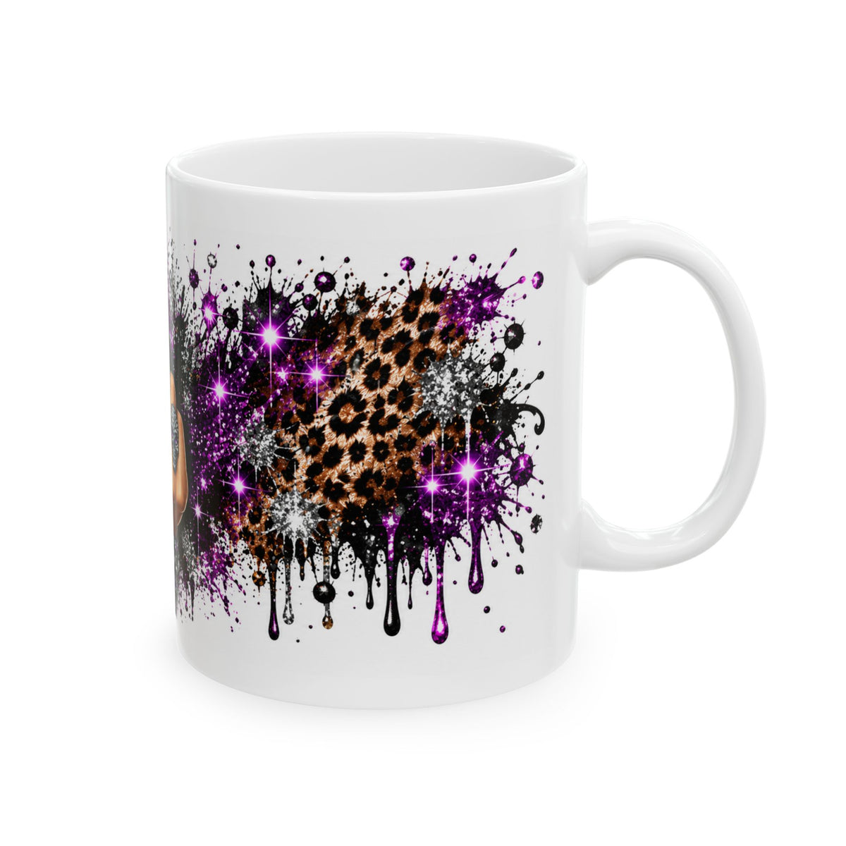Middle Finger Purple Glam Ceramic Mug — Edgy Don’t Care Coffee Cup (11oz & 15oz)