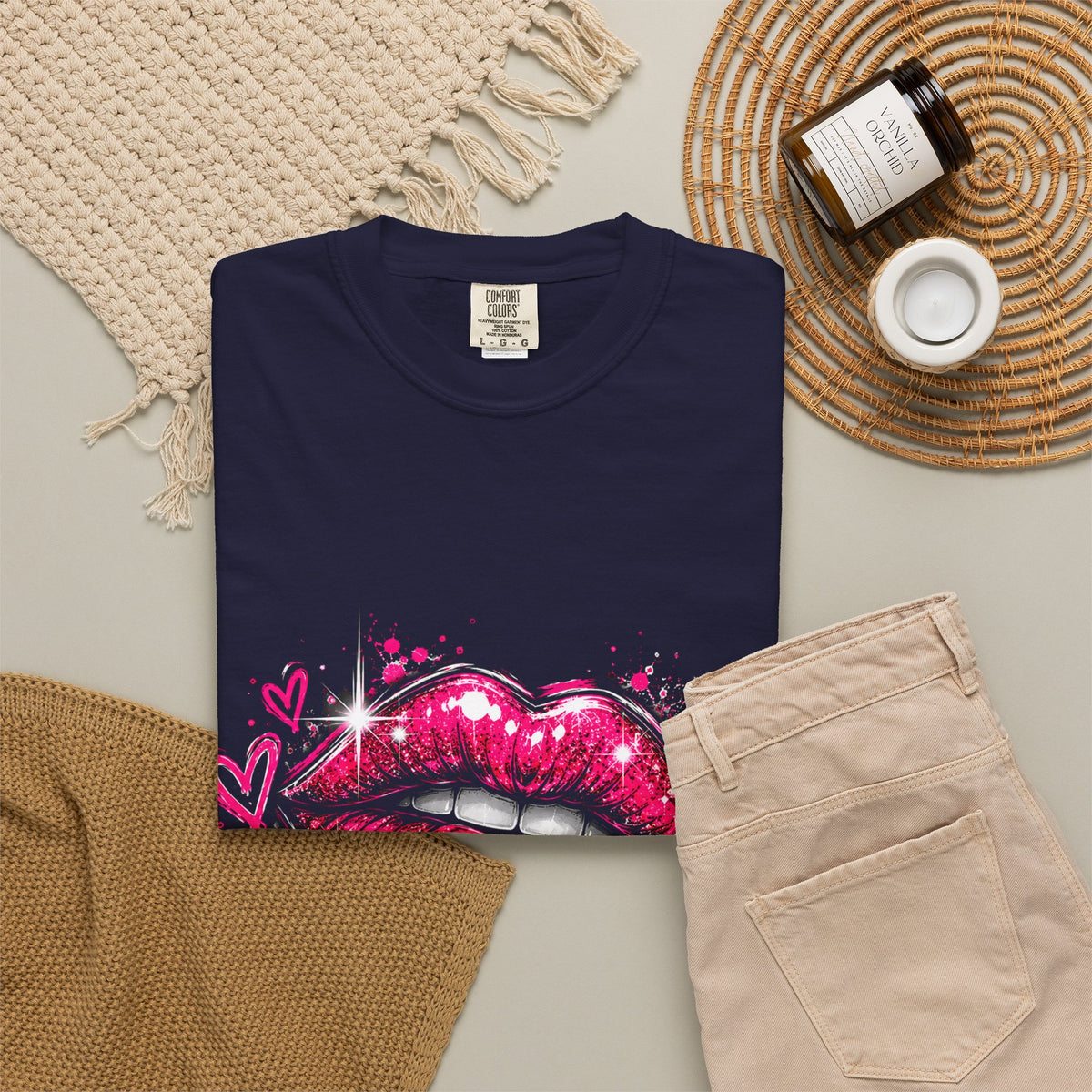 Dripping Pink Kiss T‑Shirt — Graffiti Lip Art Tee