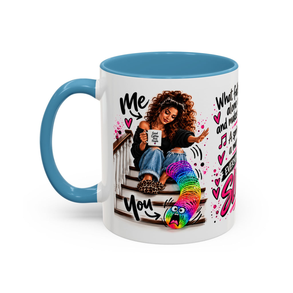 Slinky Coffee Mug — Funny Rainbow Slinky Gift for Friends & Teachers