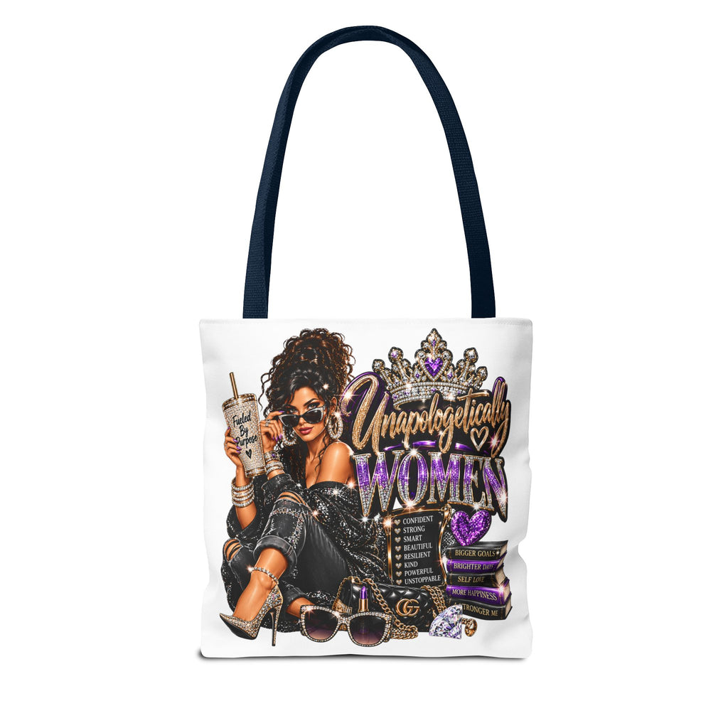 Unapologetically Woman Tote Bag — Empowered Black Queen Graphic Tote