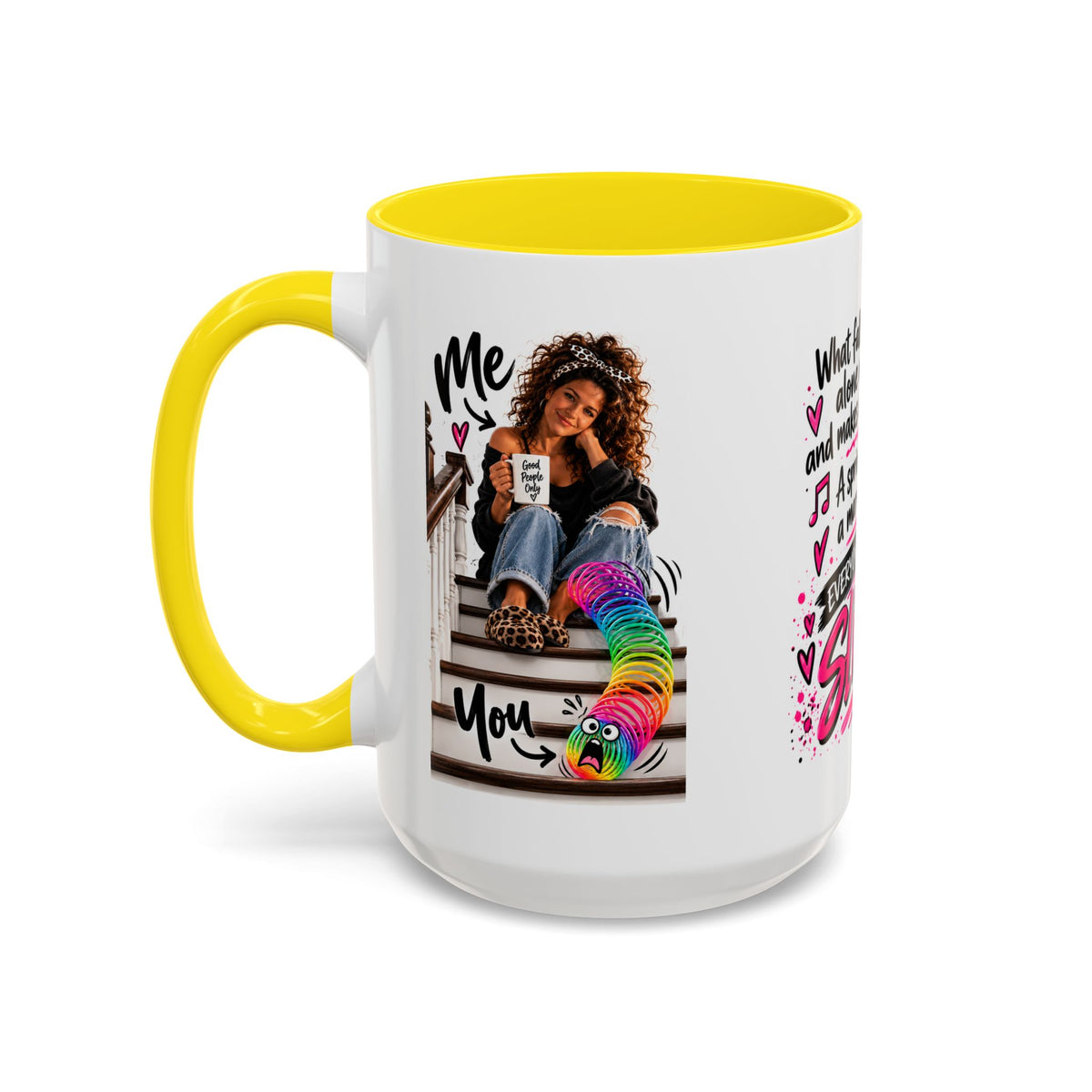 Slinky Coffee Mug — Funny Retro Toy Quote Accent Mug (11/15 oz)