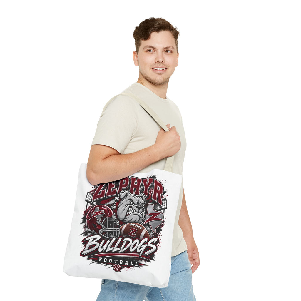 Bulldogs Football Tote Bag — Zephyr Mascot Collegiate Game Day Tote
