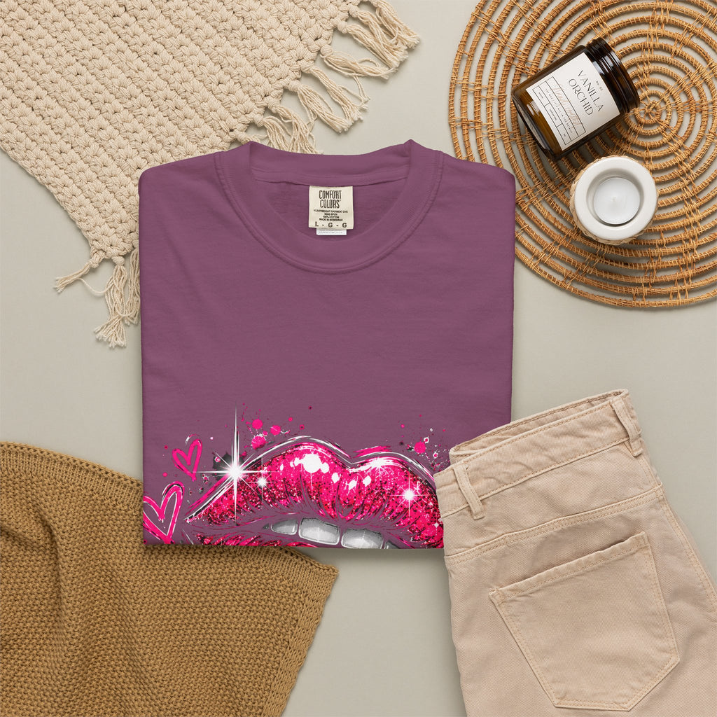 Dripping Pink Kiss T‑Shirt — Graffiti Lip Art Tee