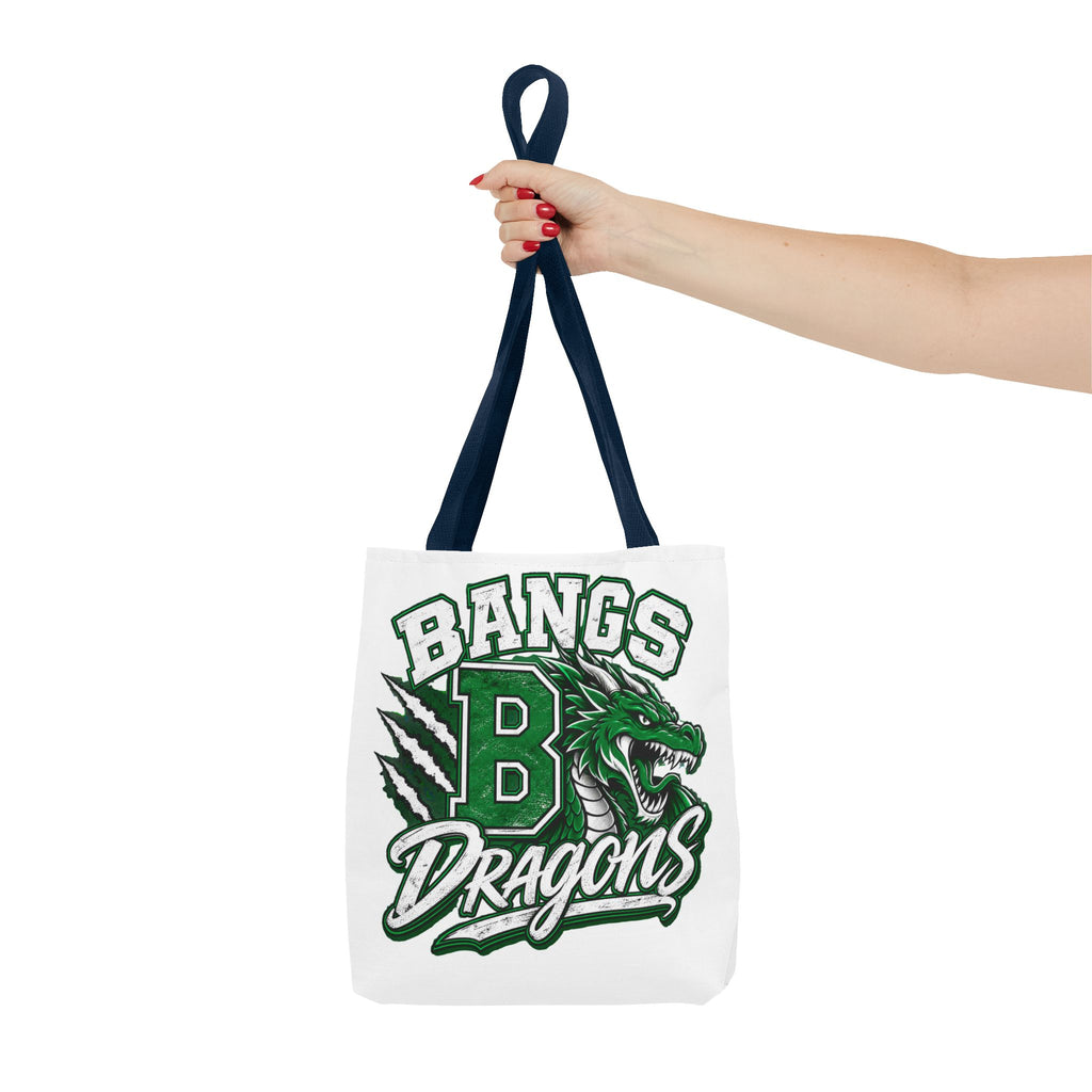 Bangs Dragons Tote Bag — Green Mascot Dragon School Spirit Tote