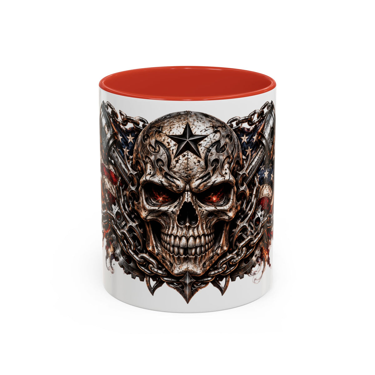 Skull & American Flag Coffee Mug (Accent, 11/15oz)