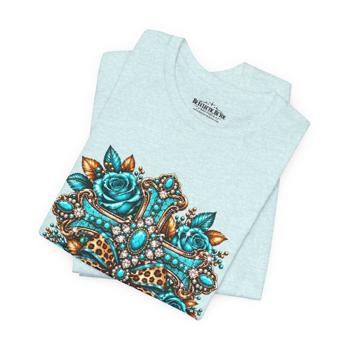 Bohemian Turquoise Floral Paisley T-Shirt